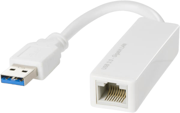 DELTACO Nätverksadapter USB-A 3.0 till RJ45 Vit