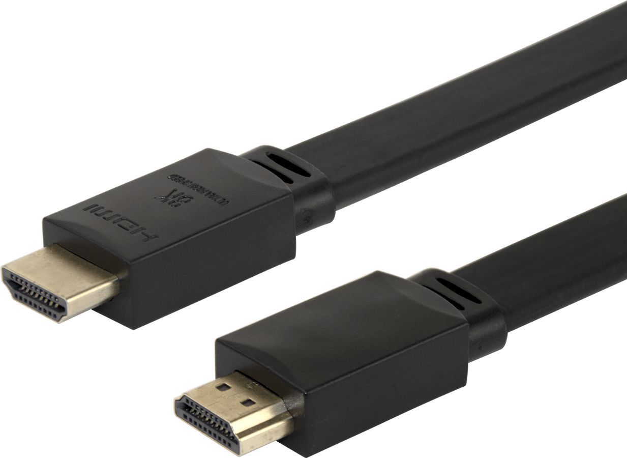 DELTACO Platt HDMI-kabel 2.1 ha-ha, Svart 3 m