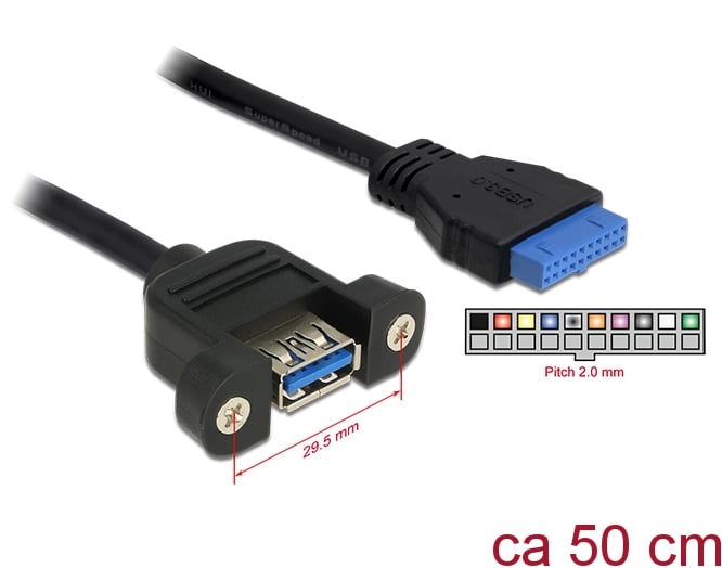 Delock USB 3.0 Pin Header till USB 3.0 ho
