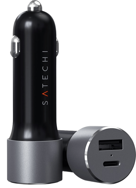 Satechi Billaddare USB-C/USB-A 72 W Rymdgrå