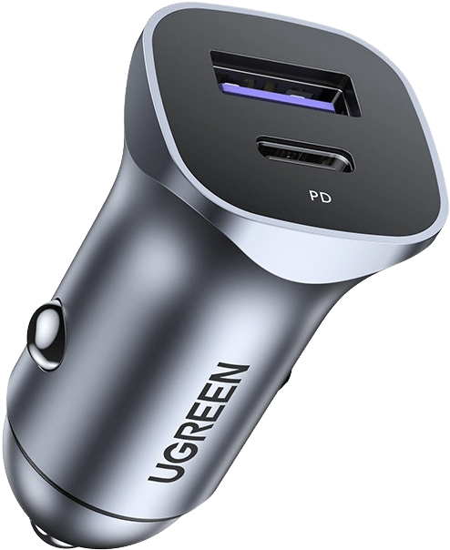 UGREEN Billaddare 2 portar USB-C & USB-A 30W
