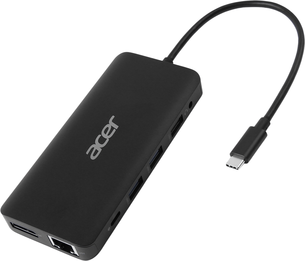 Acer USB-C Dockningsstation 100 W 12 portar Svart