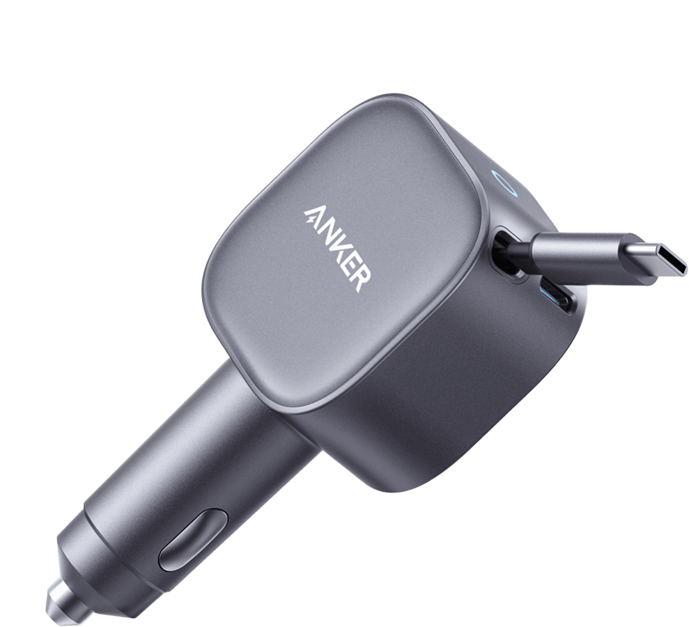 Anker Nano 75W Billaddare med Inbyggd kabel