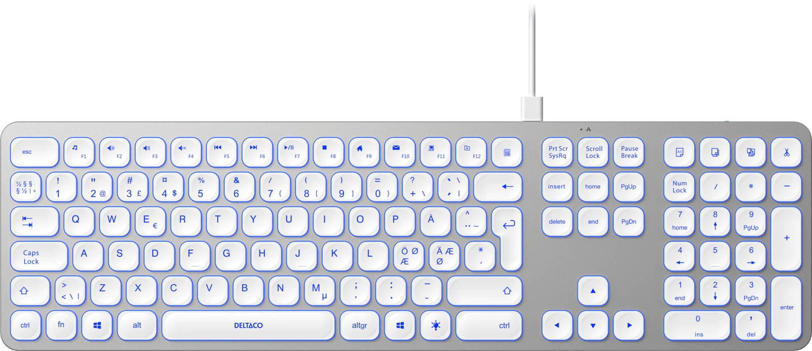 DELTACO Tangentbord Lågprofil