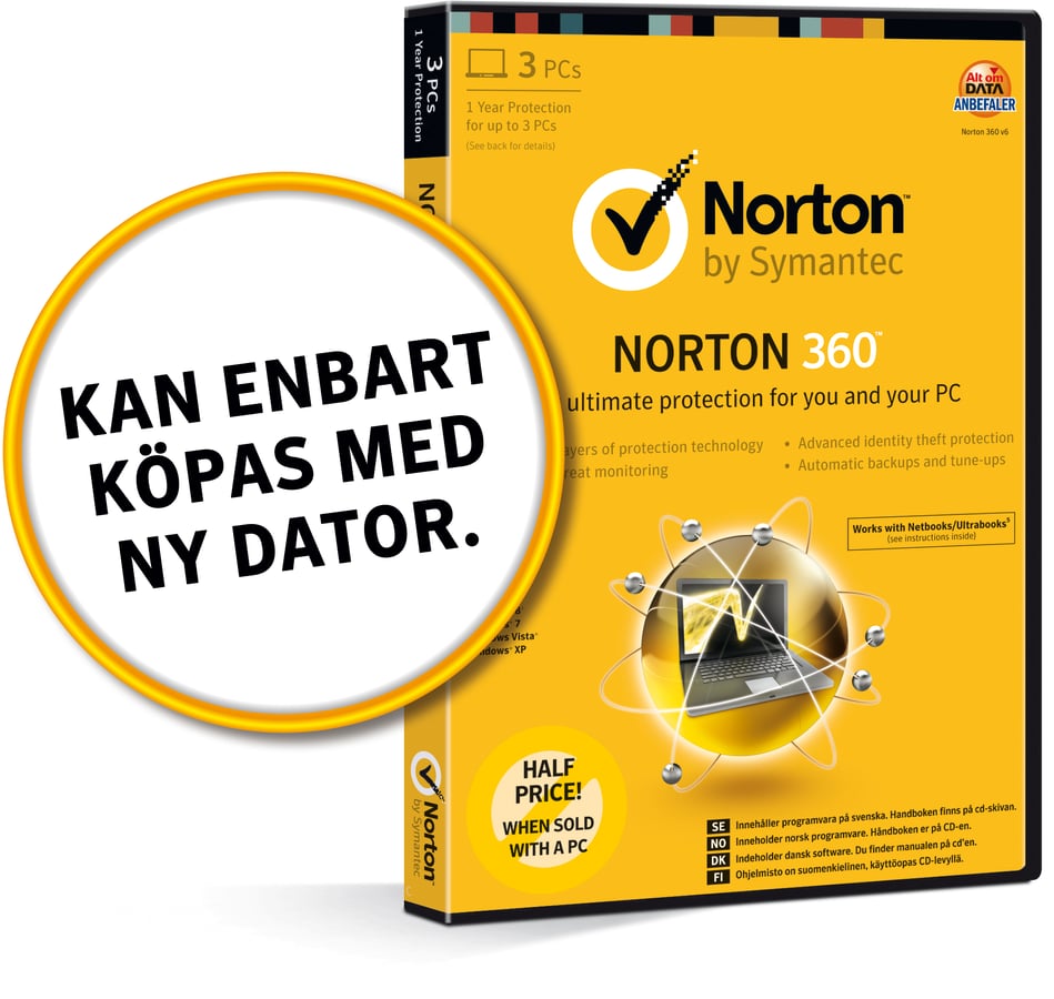 Norton 360 Attach, e-licens - Inet.se