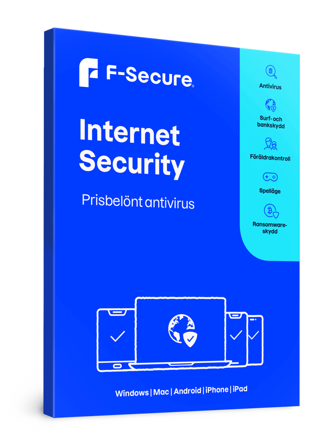 F-Secure Internet Security 1 år, 10 enheter (vid köp av dator)