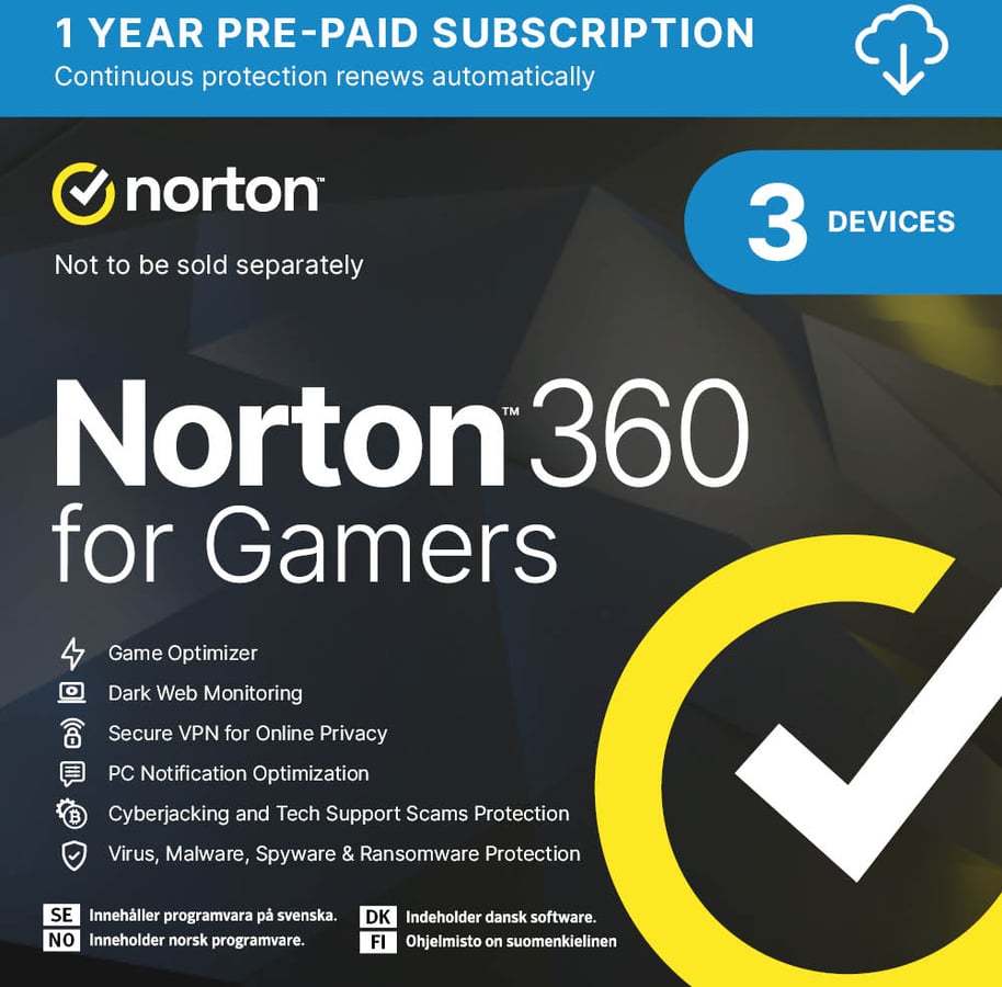 Norton 360 for gamers 3 enheter 12 månader