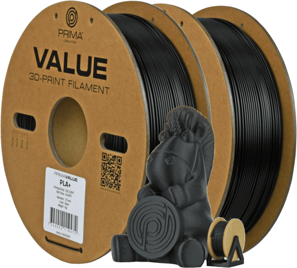 Prima Creator Prima Value PLA+ 1.75mm 2x 1kg - Svart