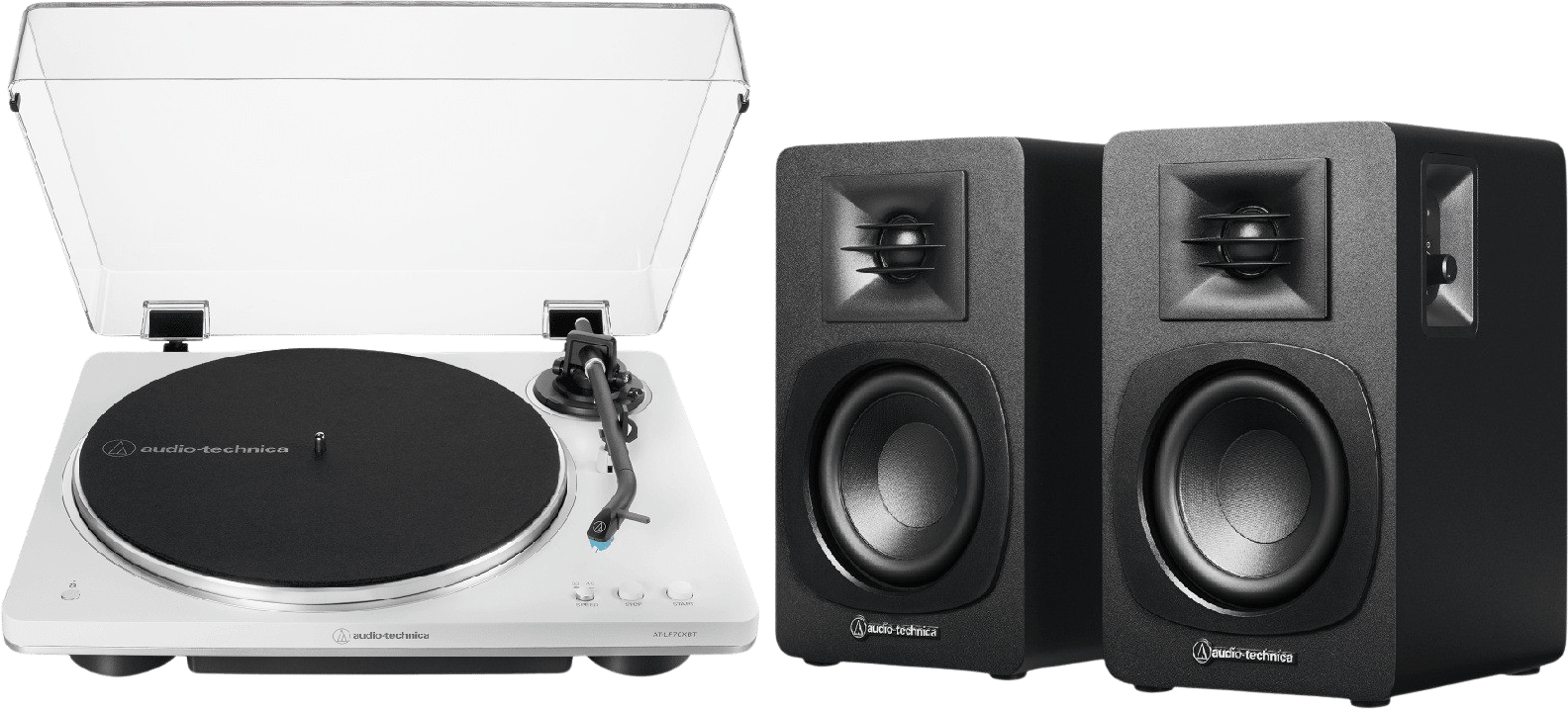 Audio Technica LP70XPT Skivspelare Vit + SP3X Högtalare