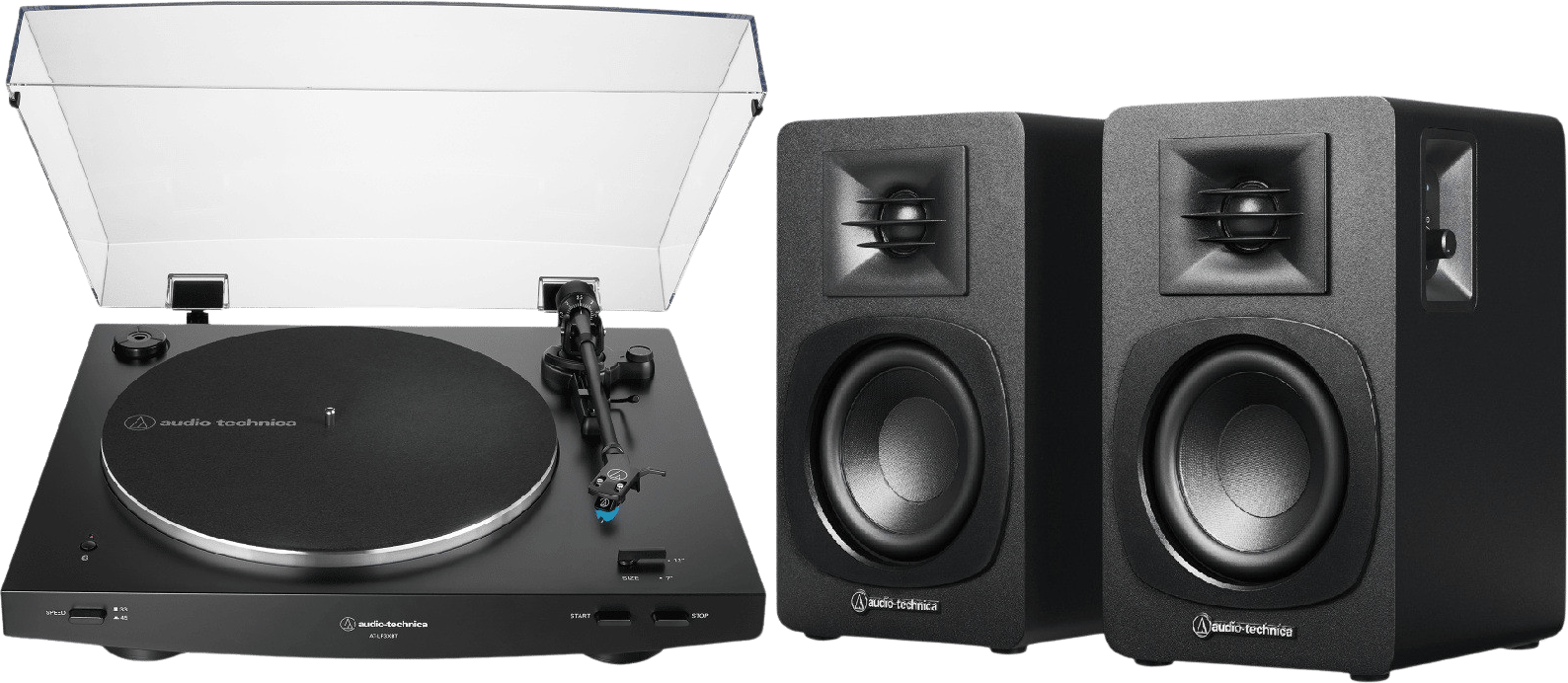 Audio Technica AT-LP3XBT Skivspelare Svart + SP3X Högtalare