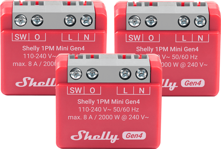 Shelly 1PM Mini Gen 4 3-pack