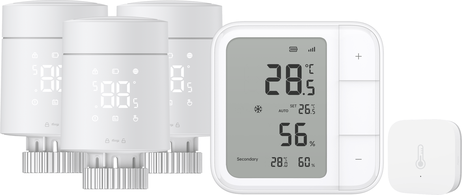 Aqara W600 Termostat 3-pack + Klimatsensor W100 + T1 Sensor