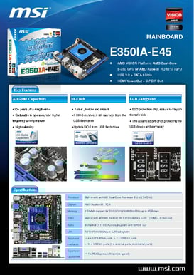 MSI E350IA-E45AMD Fusion