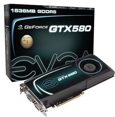 EVGA GeForce GTX 580 1536MB + Borderlands 2 på köpet (värde 399kr)
