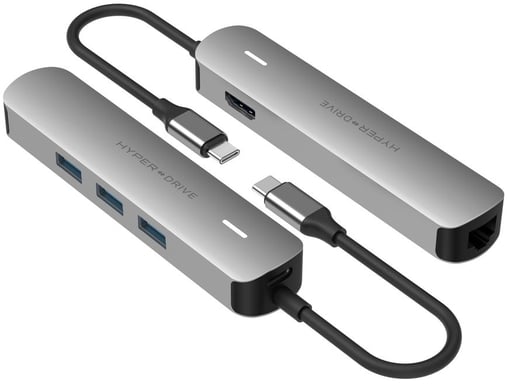 Hyperdrive USB-C Dockningsstation 6 portar Rymdgrå