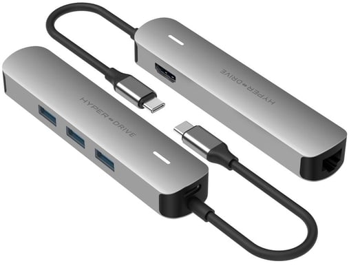 Hyperdrive Dockningsstation 6 portar Silver