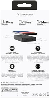 Mophie Powerstation Qi Powerbank USB-C 6000 mAh Svart
