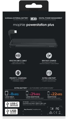 Mophie Powerstation 6000 mAh USB-C Svart
