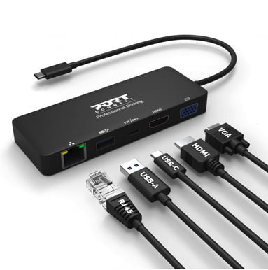 PORT Designs USB-C Dockningsstation 5 portar 85W PD Svart