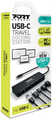 PORT Designs USB-C Dockningsstation 5 portar 85W PD Svart