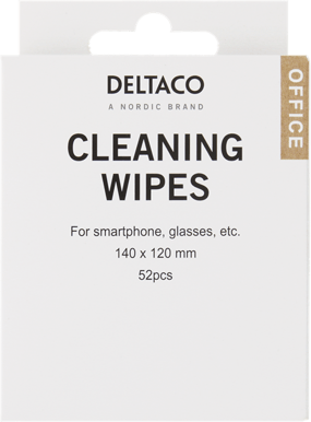 DELTACO Rengöringsdukar 52 st servetter Vit