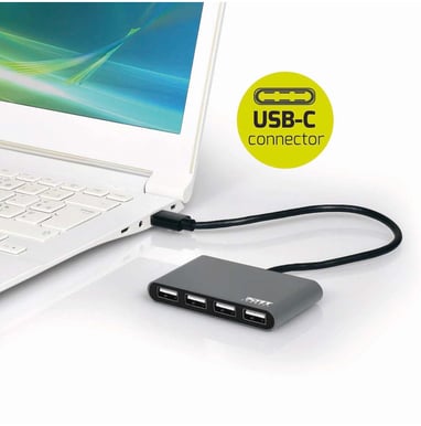 PORT Designs USB-C-adapter 2.0 4 portar Svart
