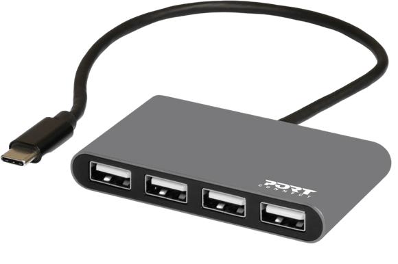 PORT Designs USB-C-adapter 2.0 4 portar Svart