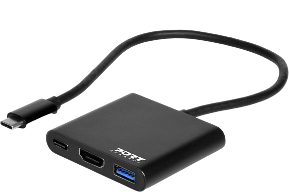 PORT Designs USB-C Dockningsstation 3 portar Svart
