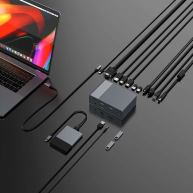 Hyperdrive USB-C Dockningsstation Gen2 100 W 16 portar Silver
