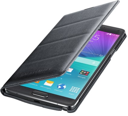 Samsung Galaxy Note 4 Flip Wallet Träkol