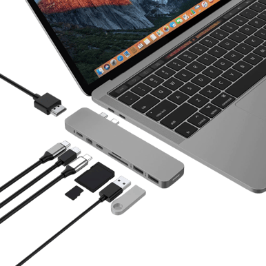 Hyperdrive MacBook Pro Hub 8 portar Rymdgrå