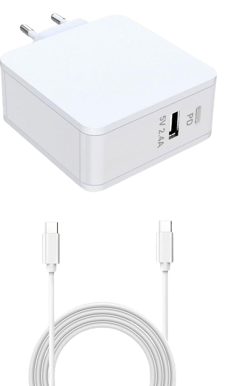 CoreParts USB-C Power Adapter Vit 60W 20V3.25A (USB-C) 5V 2.4A (USB)