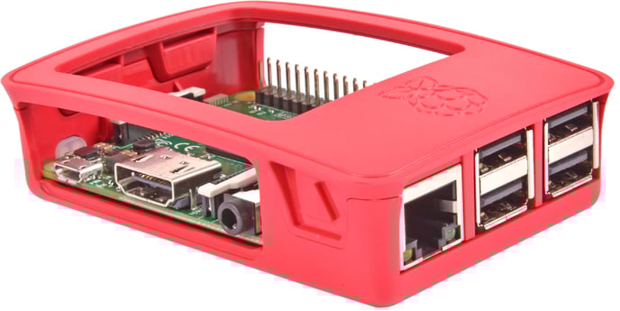 Chassi till Raspberry Pi, Pi 3 -Vit/Röd