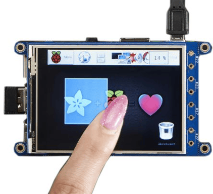 Adafruit PiTFT Plus, Pekskärm, 3.2", 320x240px