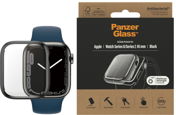 PanzerGlass Apple Watch 7/8 (45mm) Full Body Svart