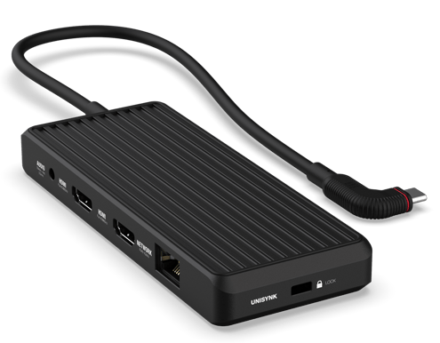Unisynk 10 Port USB-C Hub 4K60Hz 100W Svart
