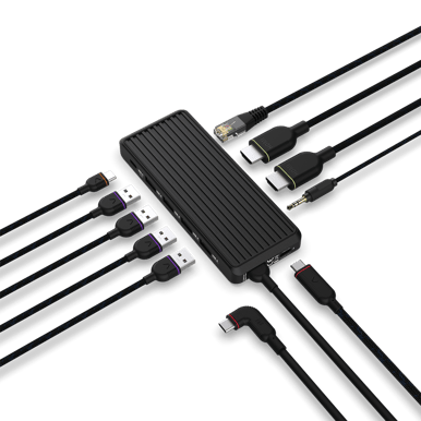 Unisynk 10 Port USB-C Hub 4K60Hz 100W Svart