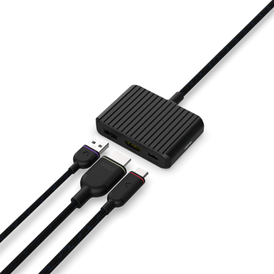 Unisynk 3 Port USB-C Hub V2 4K60Hz 100W Svart