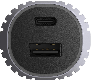Unisynk USB-C/A BilladdarePD 72W Grå