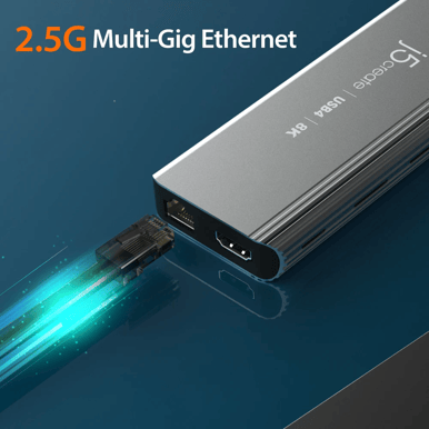 J5Create USB4, 8K Multi hub 6 portar , Rymdgrå
