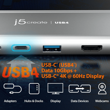 J5 Create USB4 Dual 4K Dockningsstation