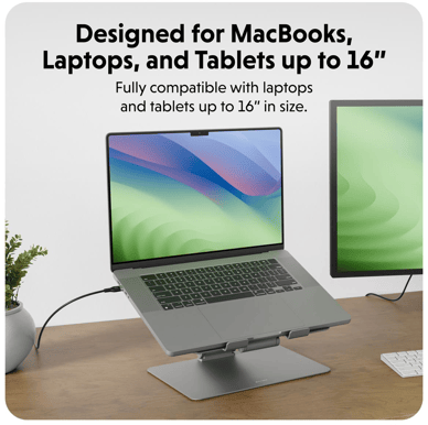 Hyper Flex Ergonomic Adjustable Laptop Stand - Space Grey