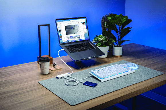 HyperDrive Flex 4 Port USB-C Combo Hub - Blå/Vit