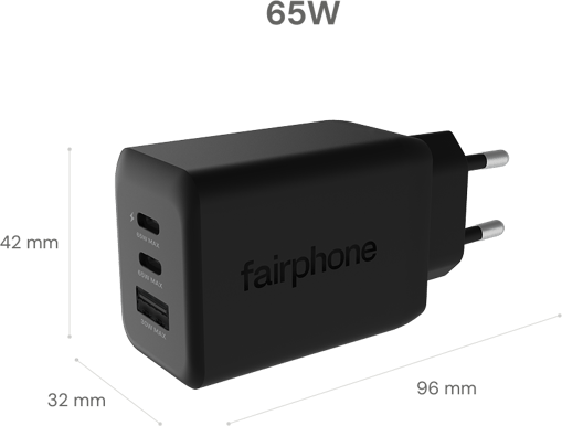 Fairphone 65W GaN Triple-Port Fast Charger