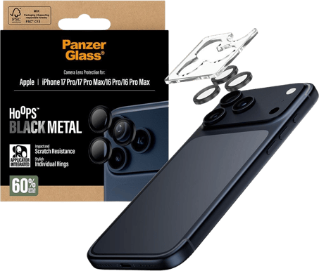 PanzerGlass Hoops iPhone 17 Pro/17 Pro Max Black Camera Lens Protector