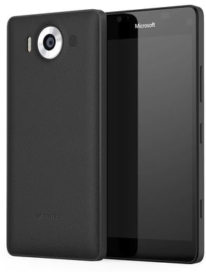 Mozo Leather Back Cover Lumia 950 Svart/svart