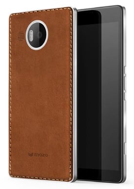 Mozo Leather Back Cover Lumia 950 XL Brun/silver