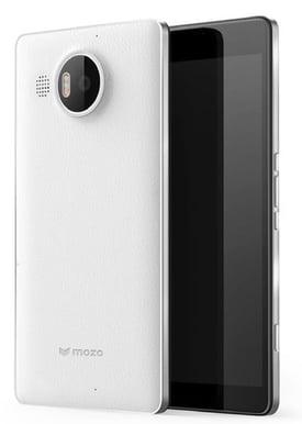 Mozo Leather Back Cover Lumia 950 XL Vit/silver