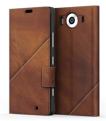 Mozo Book Cover Lumia 950 Brun