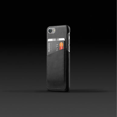 Mujjo Leather Wallet Case iPhone 7 Svart